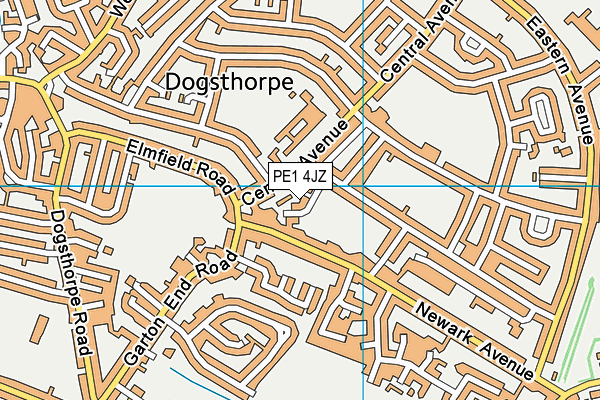 PE1 4JZ map - OS VectorMap District (Ordnance Survey) PE1 4JZ map - OS VectorMap District (Ordnance Survey)
