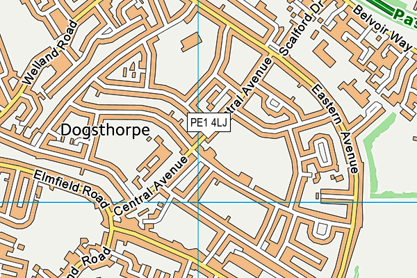 PE1 4LJ map - OS VectorMap District (Ordnance Survey) PE1 4LJ map - OS VectorMap District (Ordnance Survey)