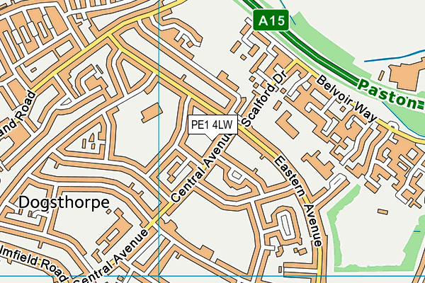 PE1 4LW map - OS VectorMap District (Ordnance Survey) PE1 4LW map - OS VectorMap District (Ordnance Survey)