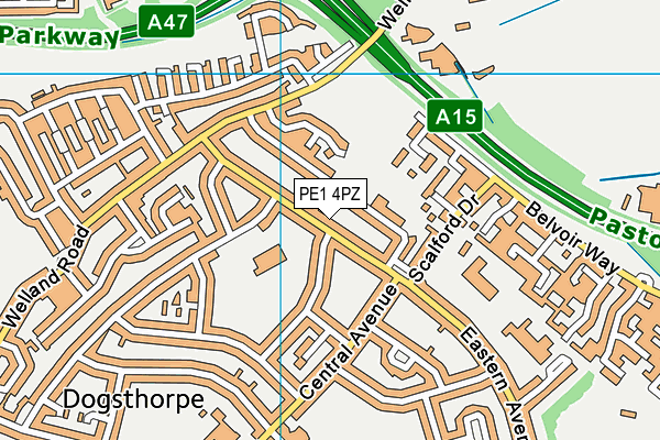 PE1 4PZ map - OS VectorMap District (Ordnance Survey) PE1 4PZ map - OS VectorMap District (Ordnance Survey)