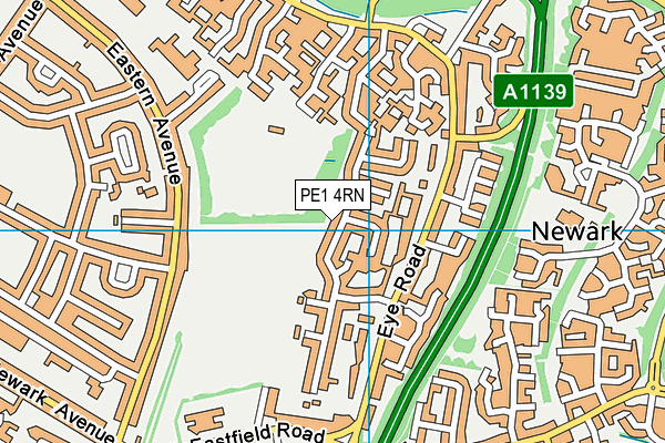 PE1 4RN map - OS VectorMap District (Ordnance Survey)