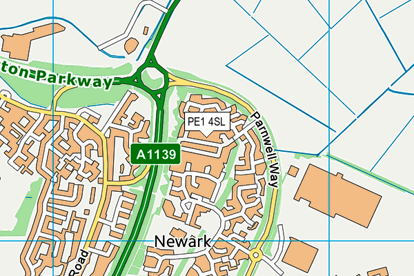 PE1 4SL map - OS VectorMap District (Ordnance Survey) PE1 4SL map - OS VectorMap District (Ordnance Survey)