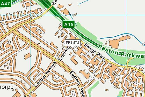 PE1 4TJ map - OS VectorMap District (Ordnance Survey) PE1 4TJ map - OS VectorMap District (Ordnance Survey)