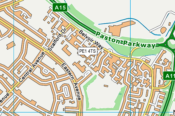 PE1 4TS map - OS VectorMap District (Ordnance Survey) PE1 4TS map - OS VectorMap District (Ordnance Survey)