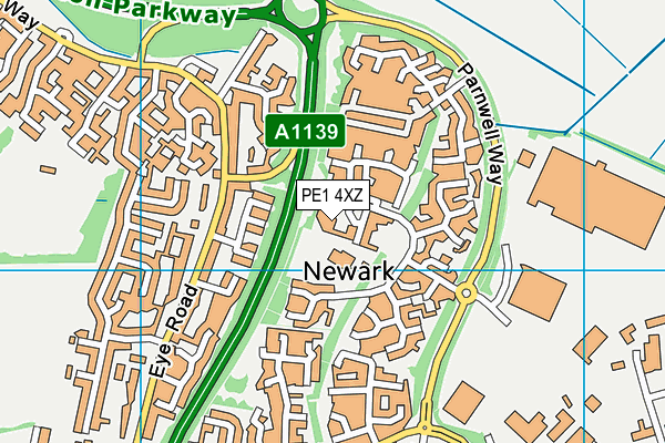 PE1 4XZ map - OS VectorMap District (Ordnance Survey) PE1 4XZ map - OS VectorMap District (Ordnance Survey)