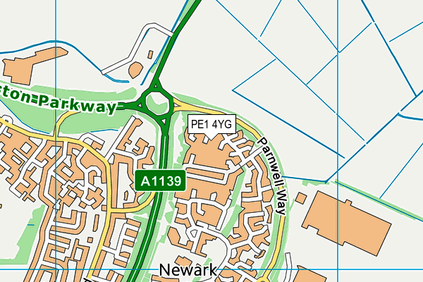 PE1 4YG map - OS VectorMap District (Ordnance Survey) PE1 4YG map - OS VectorMap District (Ordnance Survey)