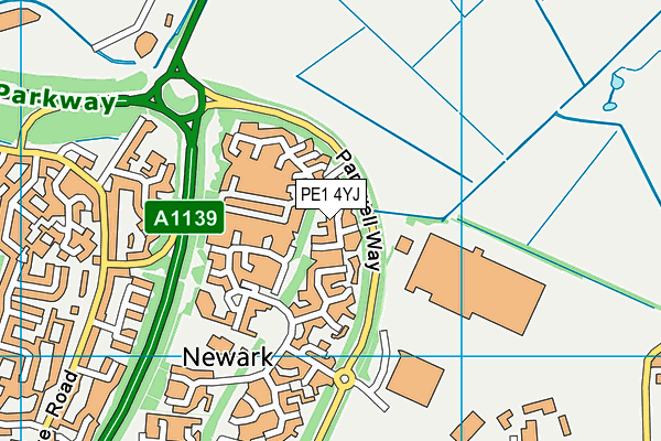 PE1 4YJ map - OS VectorMap District (Ordnance Survey) PE1 4YJ map - OS VectorMap District (Ordnance Survey)