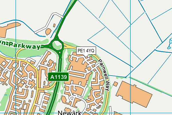 PE1 4YQ map - OS VectorMap District (Ordnance Survey) PE1 4YQ map - OS VectorMap District (Ordnance Survey)