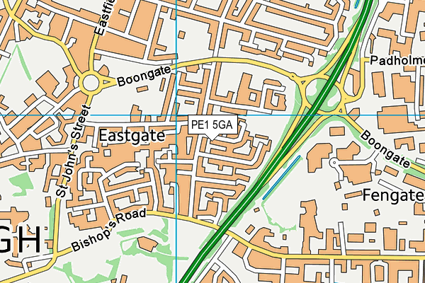 PE1 5GA map - OS VectorMap District (Ordnance Survey) PE1 5GA map - OS VectorMap District (Ordnance Survey)