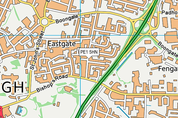 PE1 5HN map - OS VectorMap District (Ordnance Survey)