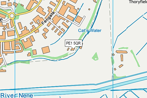 PE1 5QR map - OS VectorMap District (Ordnance Survey) PE1 5QR map - OS VectorMap District (Ordnance Survey)