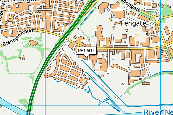 PE1 5UT map - OS VectorMap District (Ordnance Survey) PE1 5UT map - OS VectorMap District (Ordnance Survey)