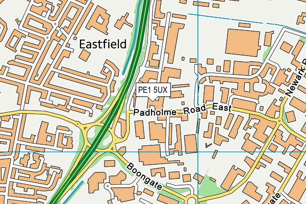 PE1 5UX map - OS VectorMap District (Ordnance Survey) PE1 5UX map - OS VectorMap District (Ordnance Survey)