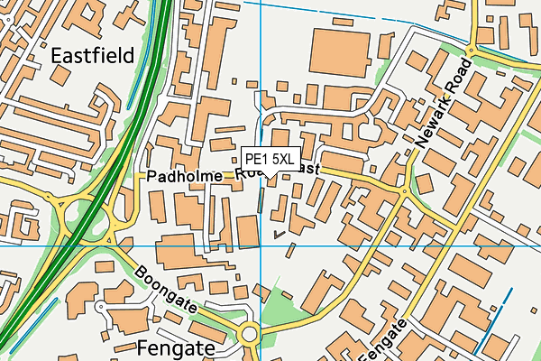 PE1 5XL map - OS VectorMap District (Ordnance Survey)