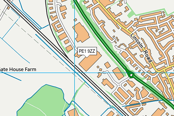 PE1 9ZZ map - OS VectorMap District (Ordnance Survey) PE1 9ZZ map - OS VectorMap District (Ordnance Survey)