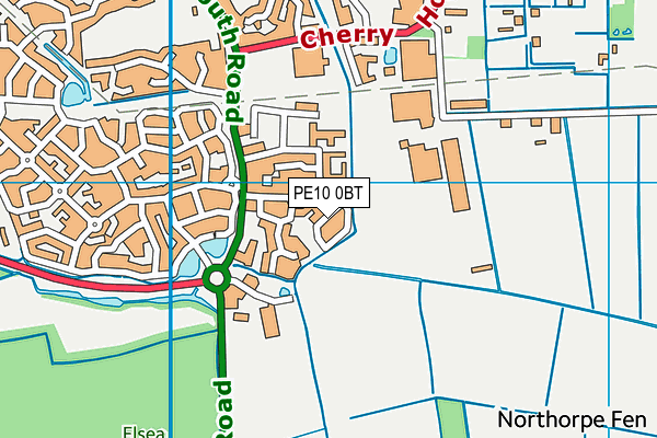 PE10 0BT map - OS VectorMap District (Ordnance Survey)