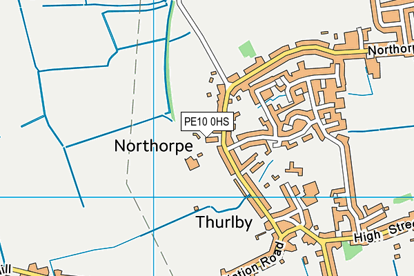 PE10 0HS map - OS VectorMap District (Ordnance Survey)