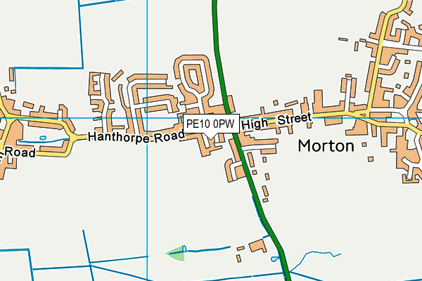 PE10 0PW map - OS VectorMap District (Ordnance Survey)