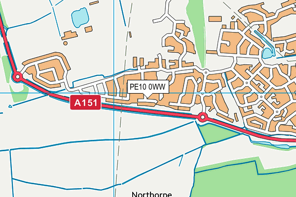 PE10 0WW map - OS VectorMap District (Ordnance Survey) PE10 0WW map - OS VectorMap District (Ordnance Survey)