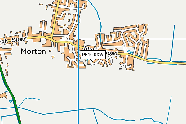PE10 0XW map - OS VectorMap District (Ordnance Survey) PE10 0XW map - OS VectorMap District (Ordnance Survey)