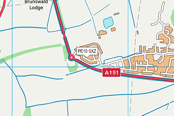 PE10 0XZ map - OS VectorMap District (Ordnance Survey) PE10 0XZ map - OS VectorMap District (Ordnance Survey)