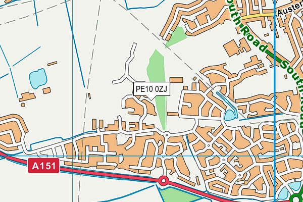 PE10 0ZJ map - OS VectorMap District (Ordnance Survey) PE10 0ZJ map - OS VectorMap District (Ordnance Survey)