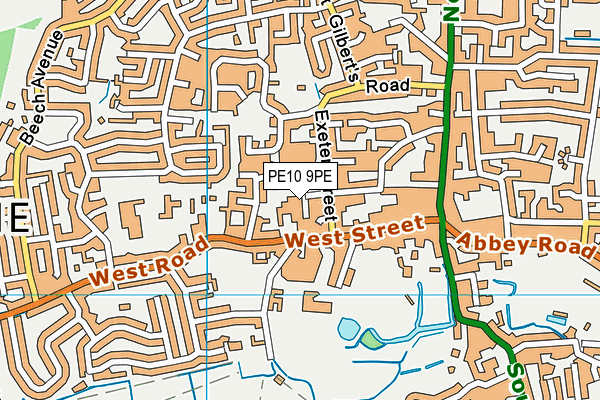 PE10 9PE map - OS VectorMap District (Ordnance Survey)