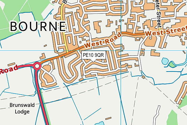 PE10 9QR map - OS VectorMap District (Ordnance Survey)