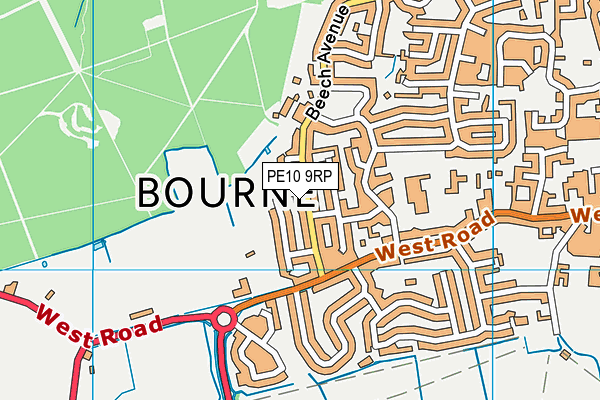 PE10 9RP map - OS VectorMap District (Ordnance Survey)