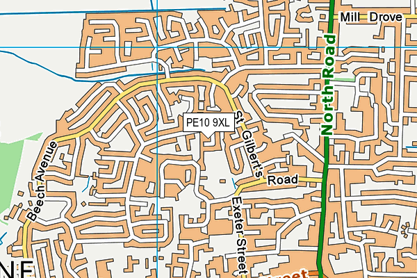 PE10 9XL map - OS VectorMap District (Ordnance Survey) PE10 9XL map - OS VectorMap District (Ordnance Survey)