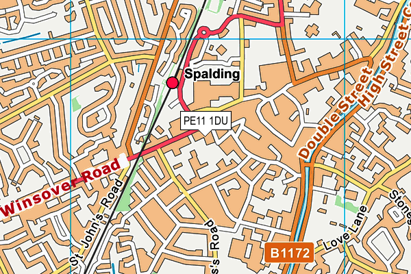 PE11 1DU map - OS VectorMap District (Ordnance Survey) PE11 1DU map - OS VectorMap District (Ordnance Survey)