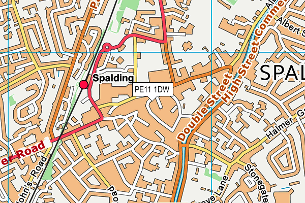 PE11 1DW map - OS VectorMap District (Ordnance Survey)