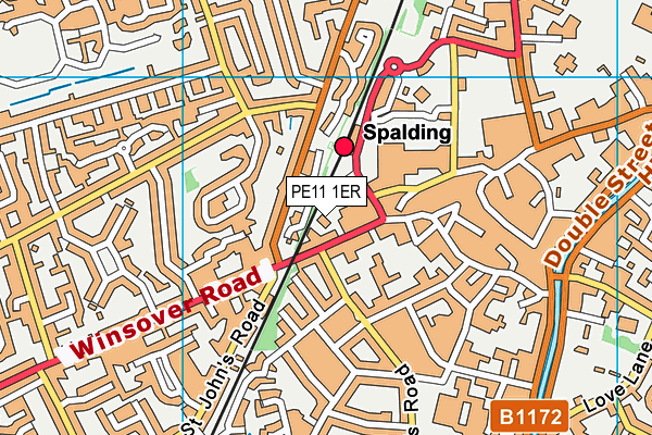 PE11 1ER map - OS VectorMap District (Ordnance Survey)