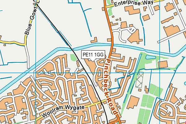 PE11 1GG map - OS VectorMap District (Ordnance Survey) PE11 1GG map - OS VectorMap District (Ordnance Survey)