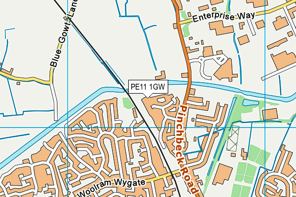 PE11 1GW map - OS VectorMap District (Ordnance Survey) PE11 1GW map - OS VectorMap District (Ordnance Survey)