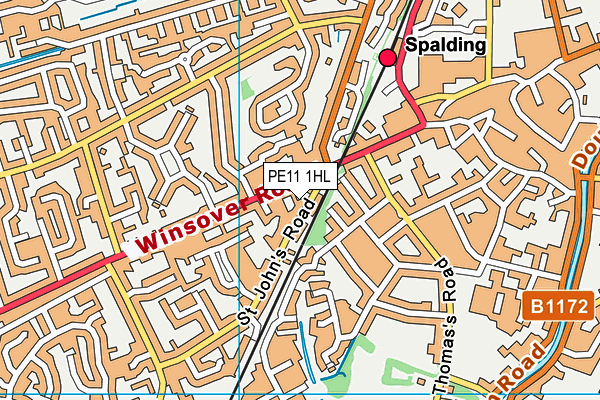 PE11 1HL map - OS VectorMap District (Ordnance Survey) PE11 1HL map - OS VectorMap District (Ordnance Survey)