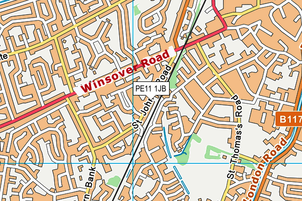 PE11 1JB map - OS VectorMap District (Ordnance Survey) PE11 1JB map - OS VectorMap District (Ordnance Survey)