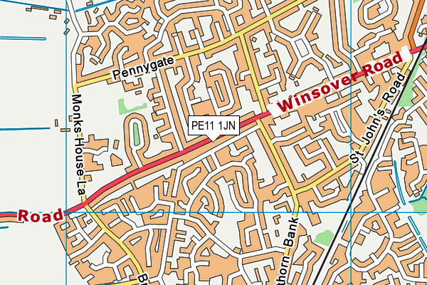 PE11 1JN map - OS VectorMap District (Ordnance Survey) PE11 1JN map - OS VectorMap District (Ordnance Survey)