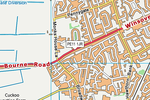PE11 1JR map - OS VectorMap District (Ordnance Survey) PE11 1JR map - OS VectorMap District (Ordnance Survey)