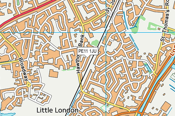 PE11 1JU map - OS VectorMap District (Ordnance Survey)