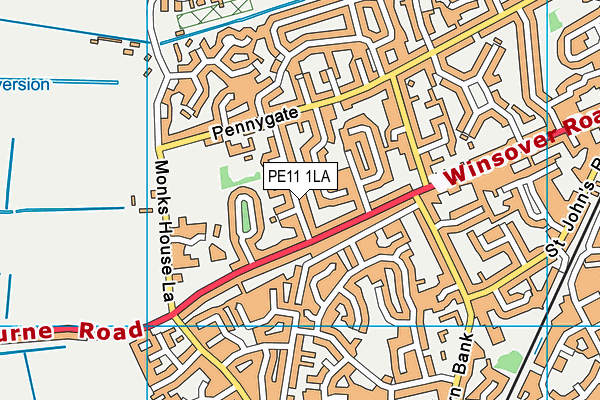 PE11 1LA map - OS VectorMap District (Ordnance Survey) PE11 1LA map - OS VectorMap District (Ordnance Survey)