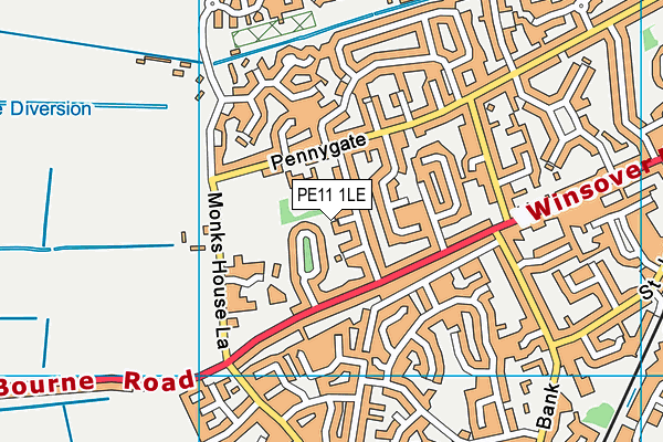PE11 1LE map - OS VectorMap District (Ordnance Survey) PE11 1LE map - OS VectorMap District (Ordnance Survey)