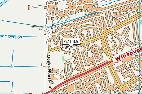 PE11 1LG map - OS VectorMap District (Ordnance Survey) PE11 1LG map - OS VectorMap District (Ordnance Survey)