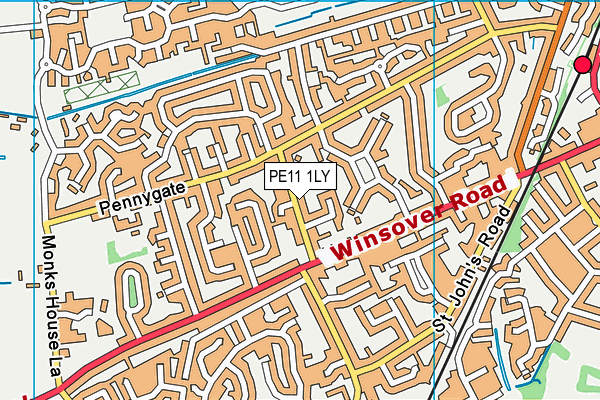 PE11 1LY map - OS VectorMap District (Ordnance Survey) PE11 1LY map - OS VectorMap District (Ordnance Survey)