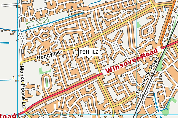 PE11 1LZ map - OS VectorMap District (Ordnance Survey) PE11 1LZ map - OS VectorMap District (Ordnance Survey)
