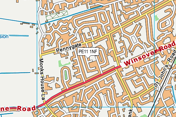 PE11 1NF map - OS VectorMap District (Ordnance Survey) PE11 1NF map - OS VectorMap District (Ordnance Survey)
