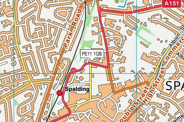 PE11 1QB map - OS VectorMap District (Ordnance Survey)