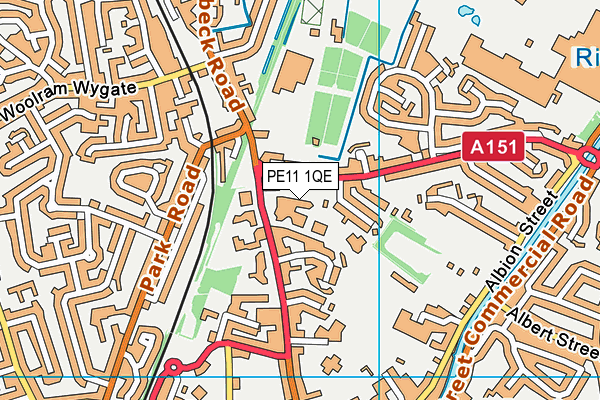 PE11 1QE map - OS VectorMap District (Ordnance Survey)