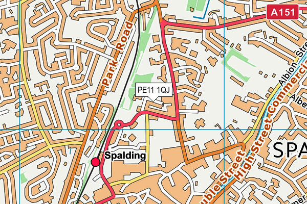 PE11 1QJ map - OS VectorMap District (Ordnance Survey)