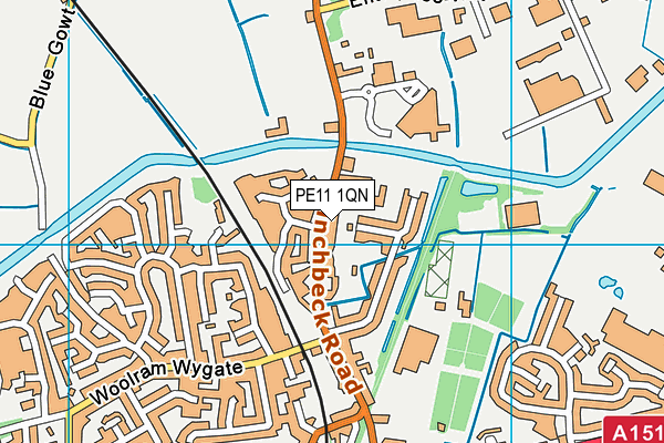 PE11 1QN map - OS VectorMap District (Ordnance Survey)